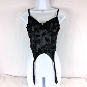 NWT Vintage Victoria Secret Gold Label Large Merry Widow Velvet Burnout Corset